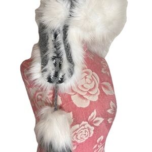 Village House Women's Winter Hat Gray White Wool Blend